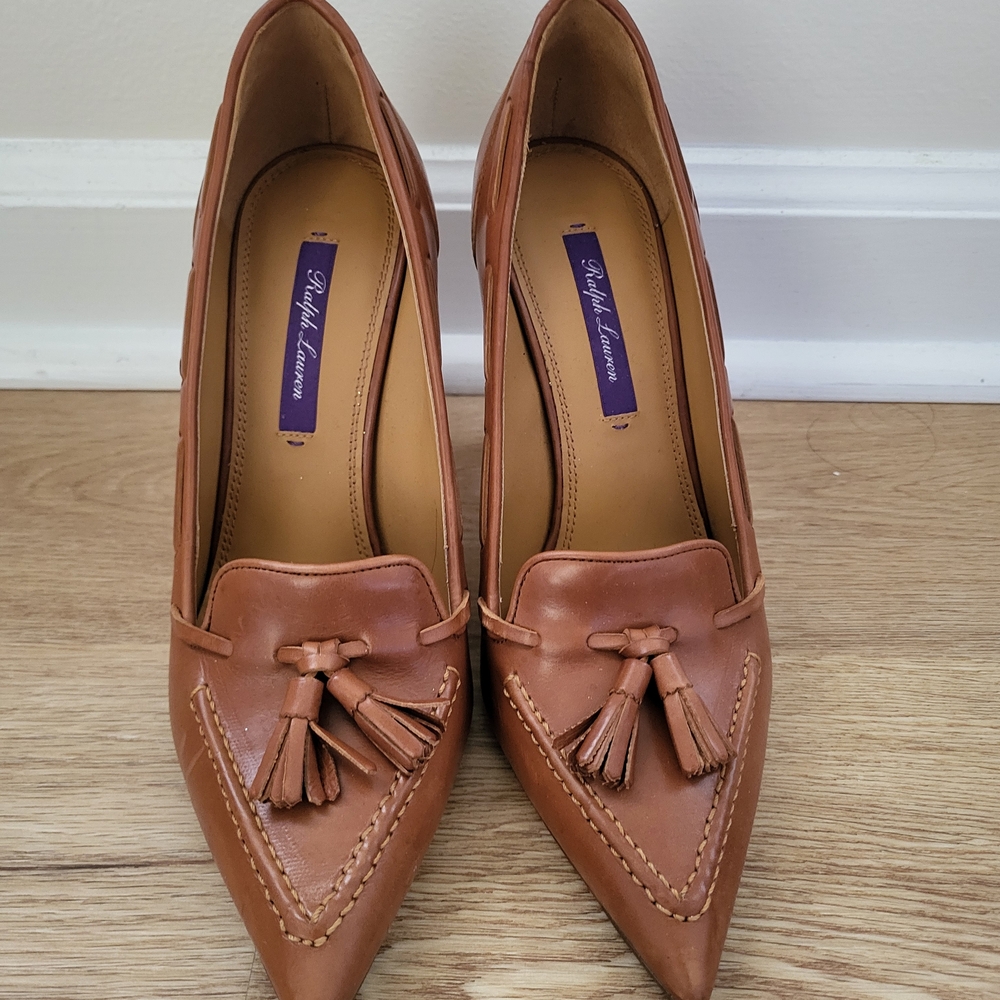 Ralph Lauren Tan Tassel Heels
